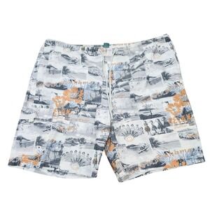 Tommy Bahama Relax Swim Trunks Size XXL Tropical Postcard Print Mesh Lined Short